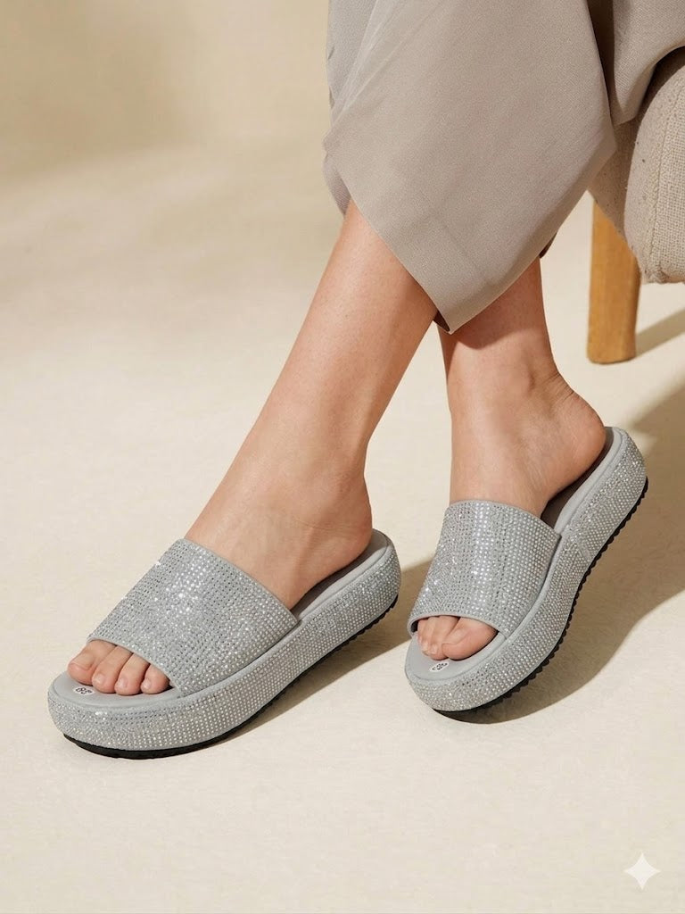 Inayat Shoes Girls Pearl White Braided Sandals with anti-slip sole for daily wear.