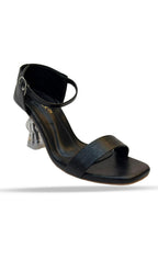 Inayat Shoes black pointed-toe dressy flats with pearl and rhinestone jeweled strap.