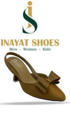 Luxury royal maroon slingback kitten heels with a jeweled bow detail for wedding guests and evening parties.