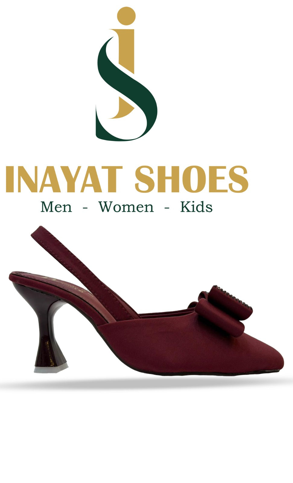 Side view of ladies' elegant kitten heel sandals with an adjustable slingback strap and 2-inch heel height.