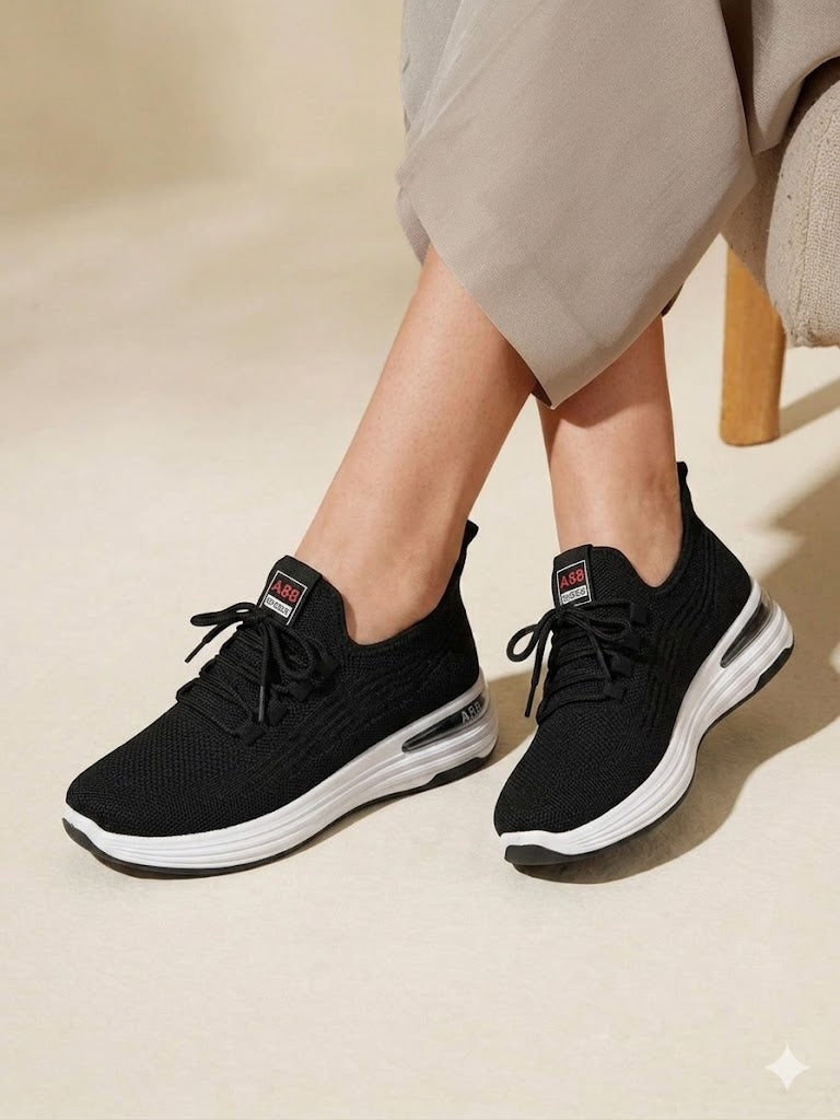 Inayat-shoes-black-knit-mesh-sneakers-for-women-and-girls-athletic-wear