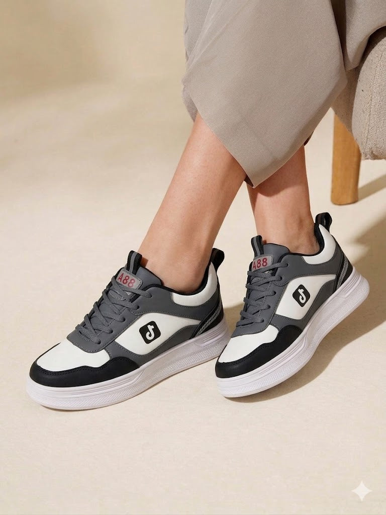 Inayat Shoes Slate Grey Athletic Sneakers for women with high-traction rubber sole.