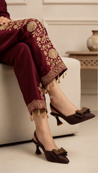Inayat Shoes | Rhinestone Bow Slingback Heels