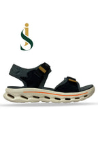 Side view of Inayat Shoes black velvet slip-ons showing the sleek formal silhouette.