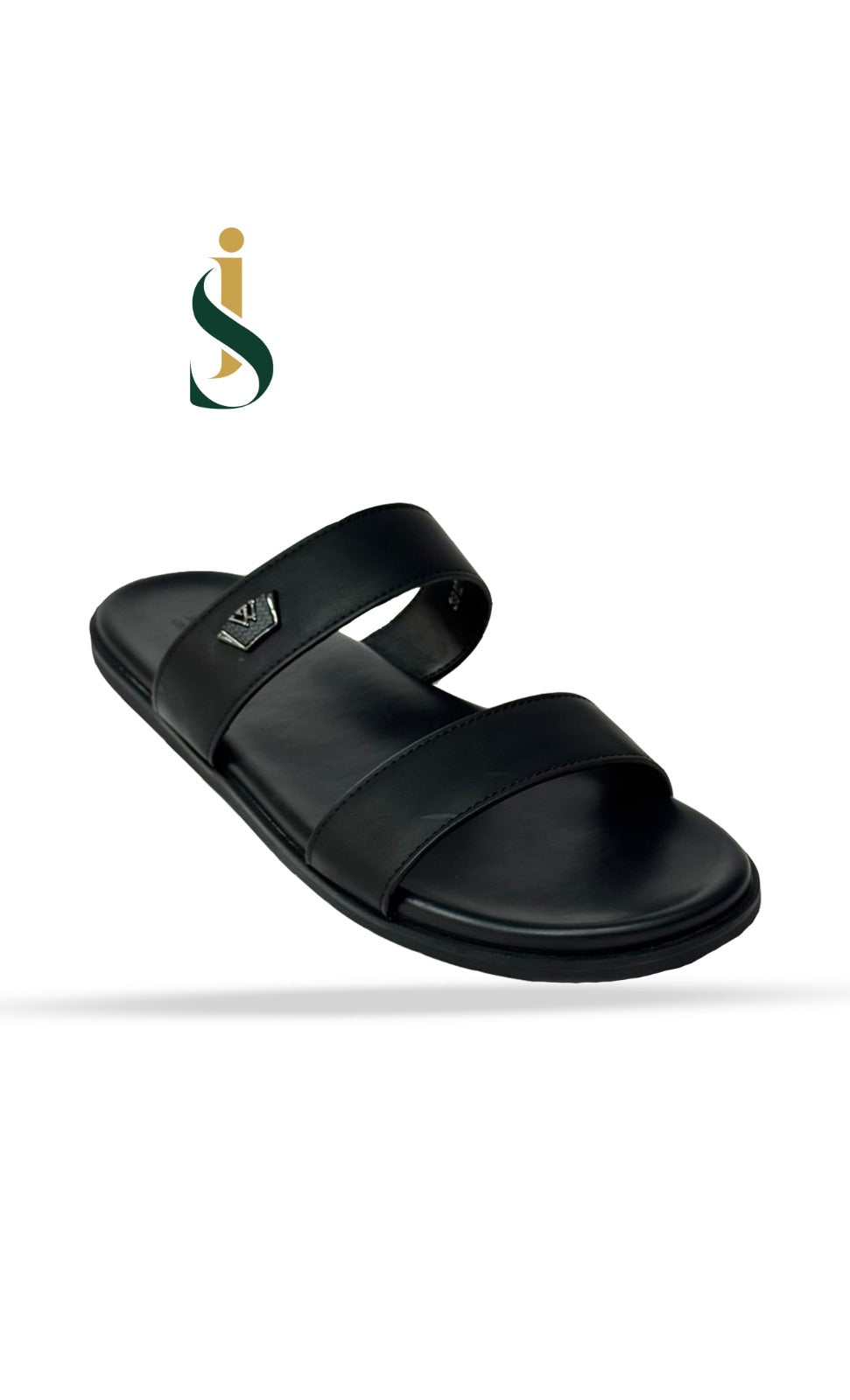 Side profile of Inayat Shoes embroidered loafers showing the deep black suede texture.