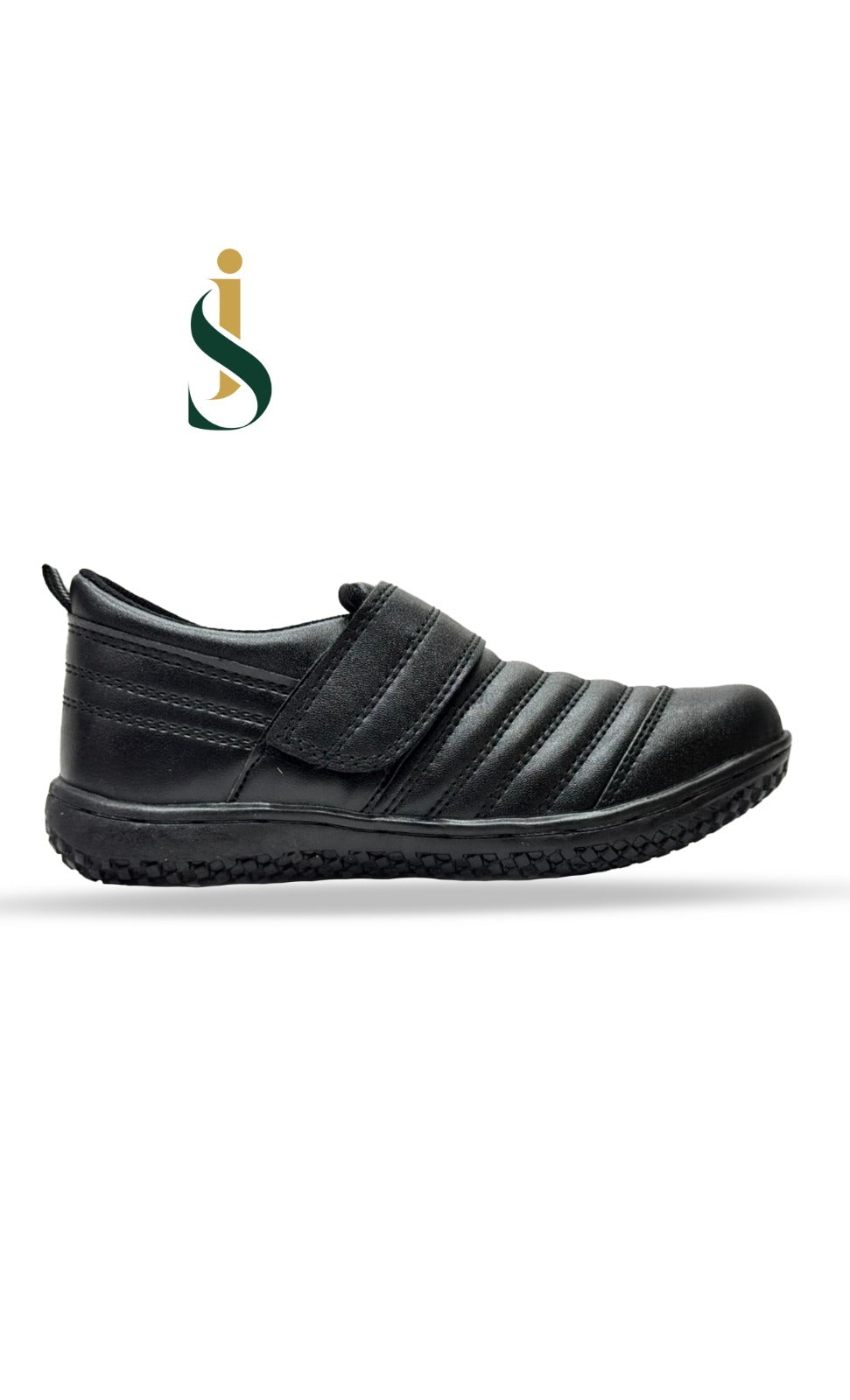Inayat Shoes | Girls matte black leather Mary Jane school shoes with adjustable strap.