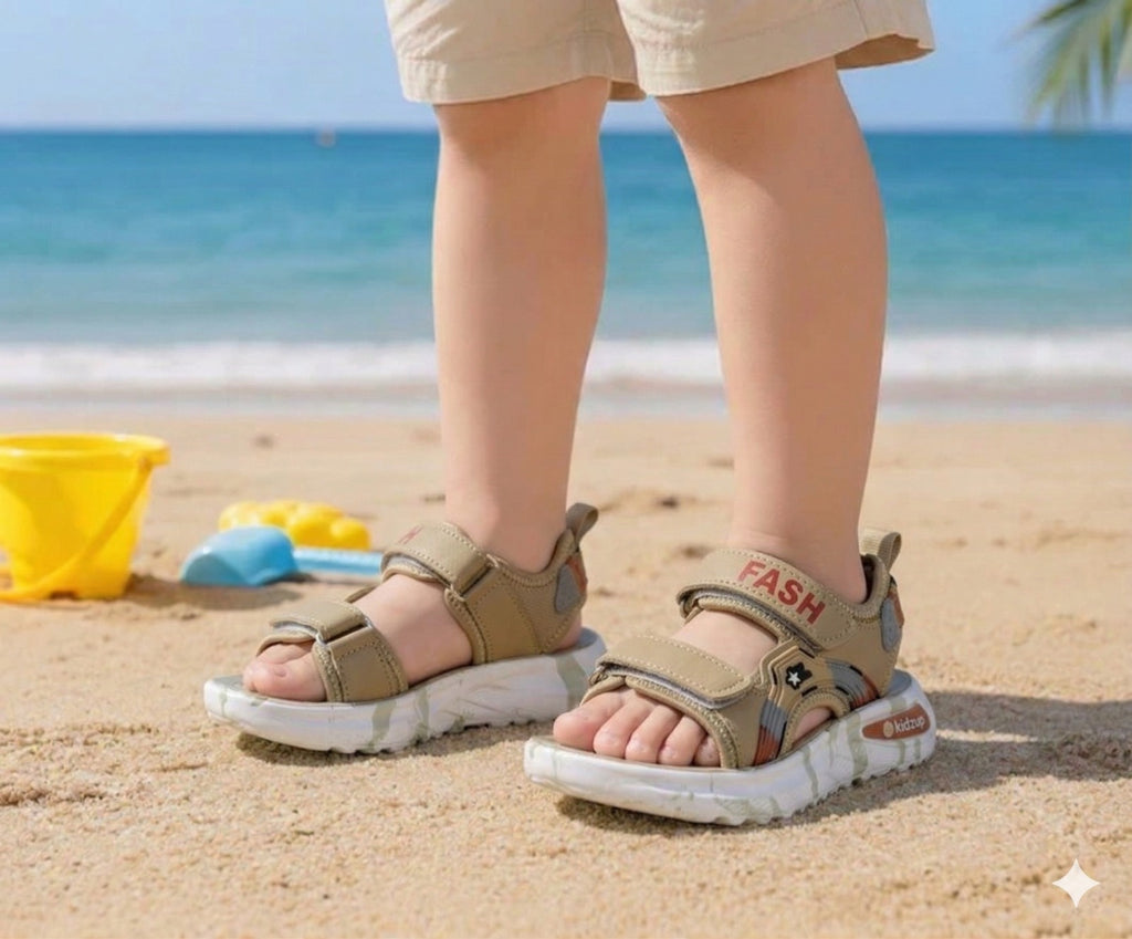 Side view of Inayat Shoes adventure sandals showing the contoured footbed and rugged sole.
