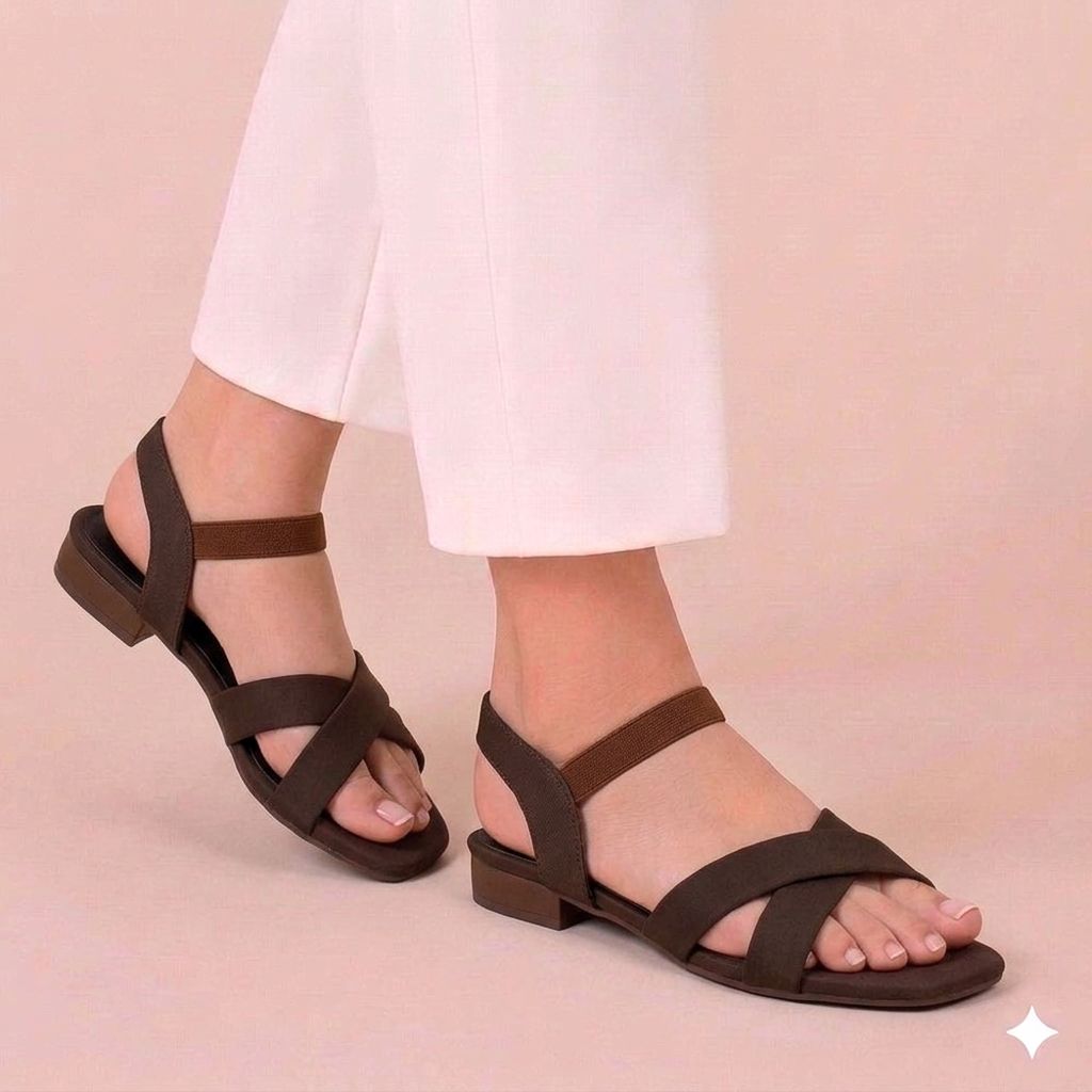 Elegant deep maroon criss-cross sandals featuring a sturdy block heel and soft straps.
