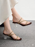 Crystal Strap Clear Heels