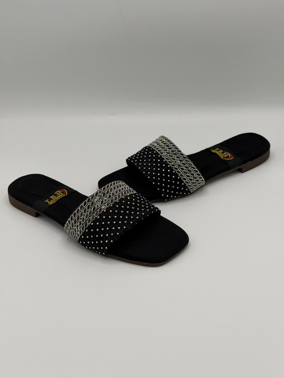 Heart Crystal Slingback Flats