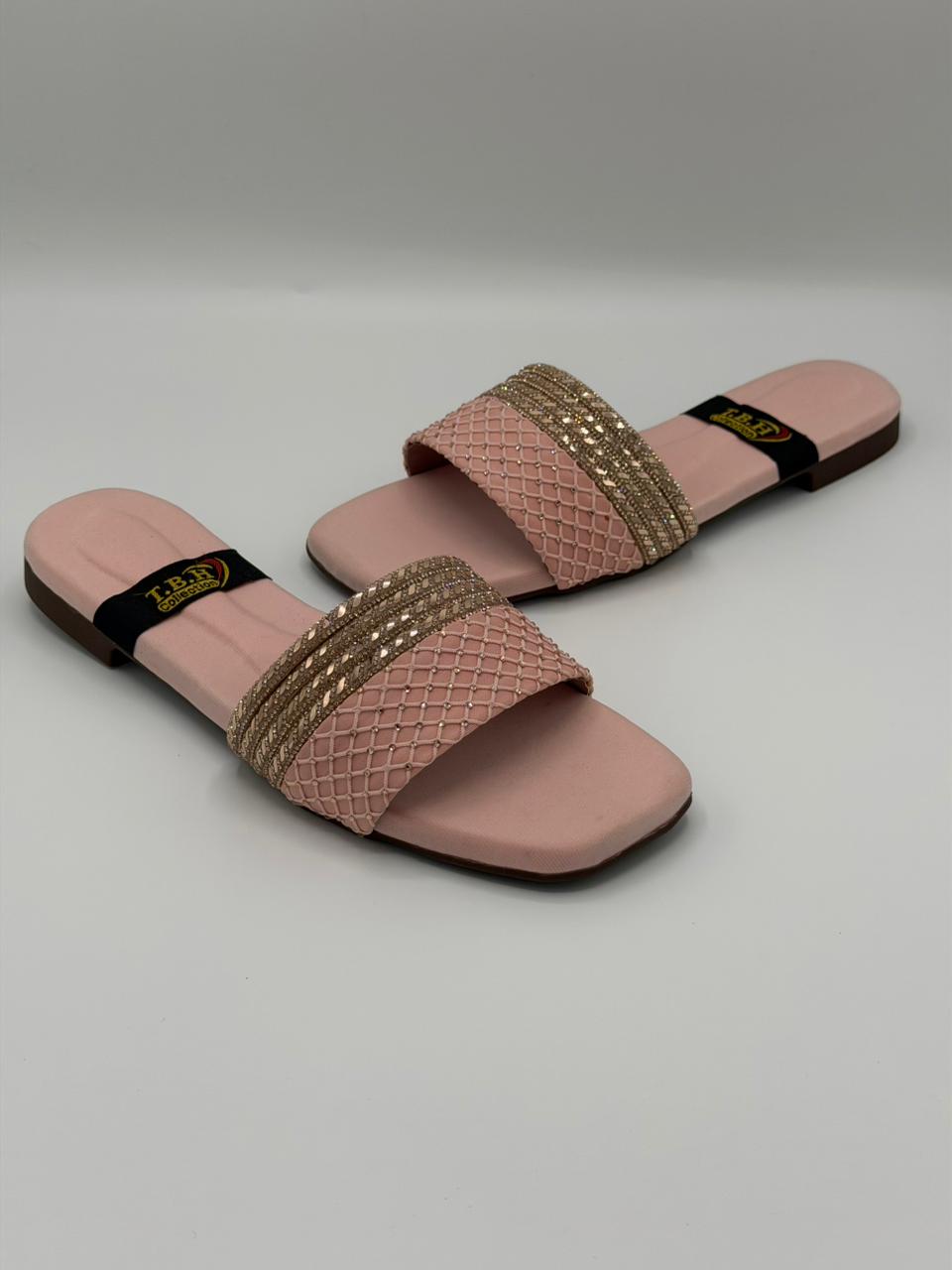 Heart Crystal Slingback Flats