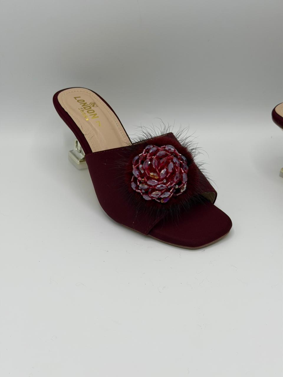 Elegant Fur Crystal Party Slides