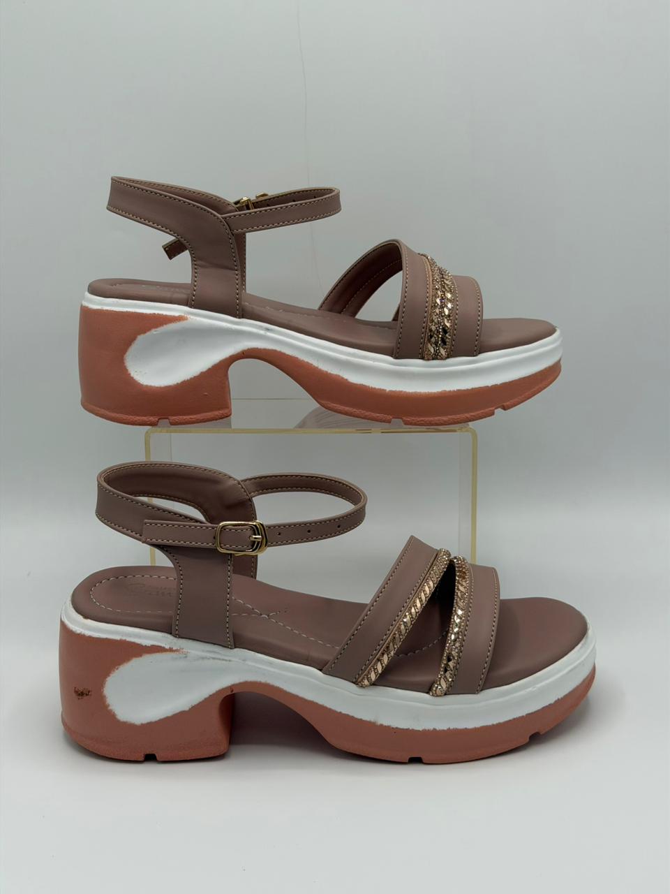 Embellished Chunky Wedge Sandals
