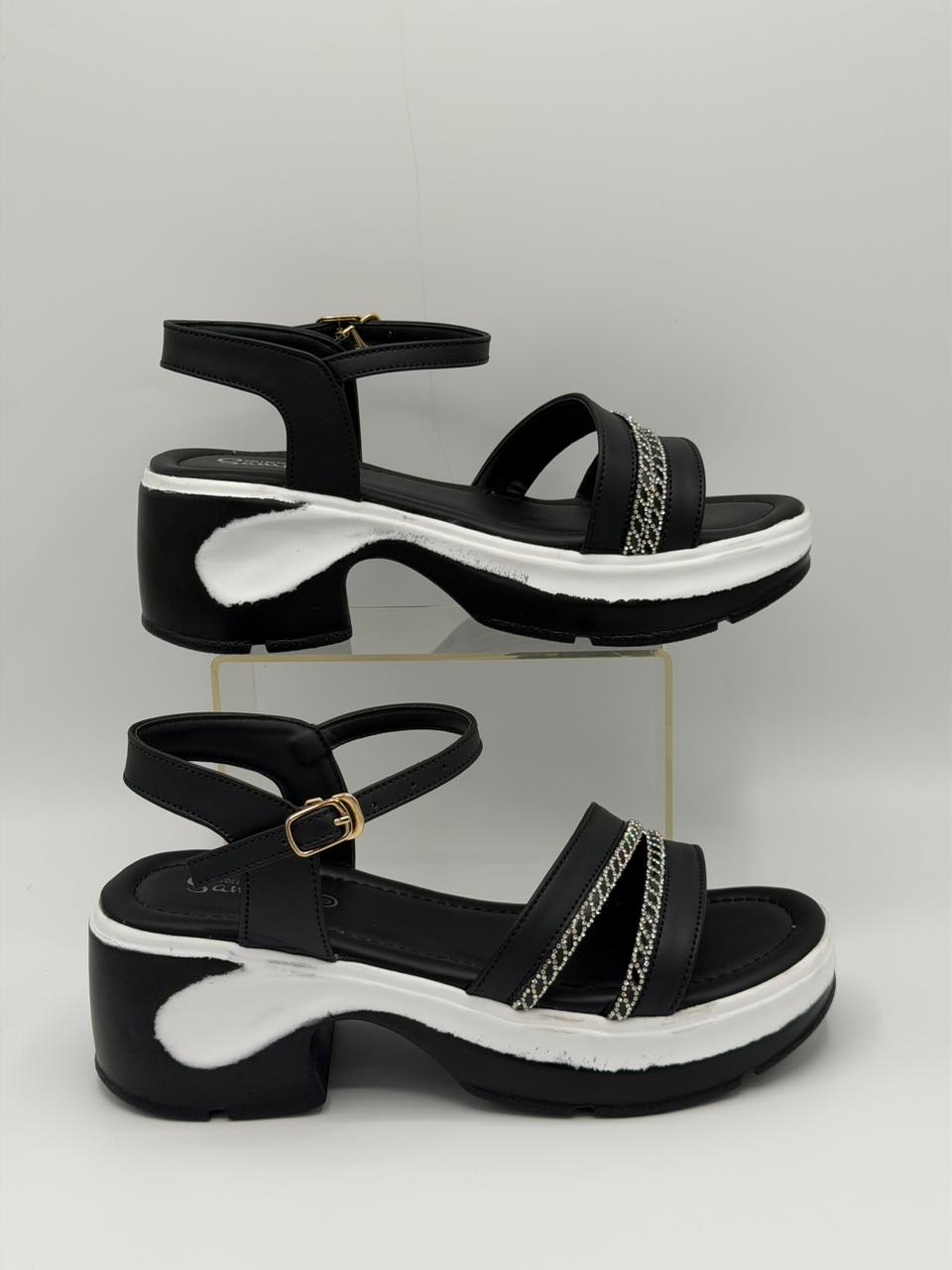 Soft Dusty Rose chunky platform sandals with adjustable buckle and wave-patterned sole.