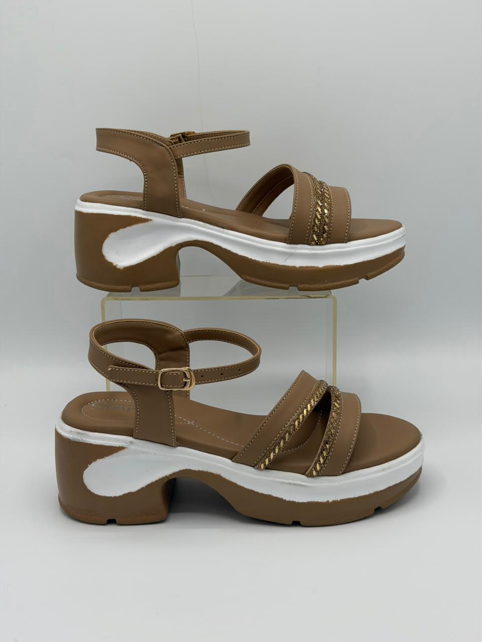 Embellished Chunky Wedge Sandals