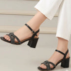 Shimmering Infinity Block Heels