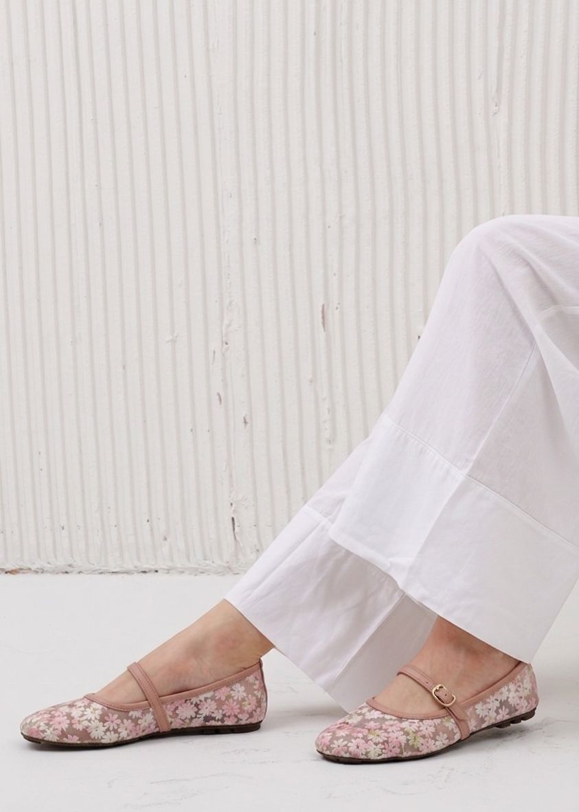 Floral Mesh Mary Janes
