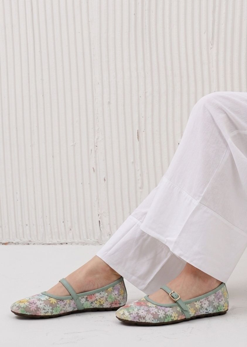 Floral Mesh Mary Janes