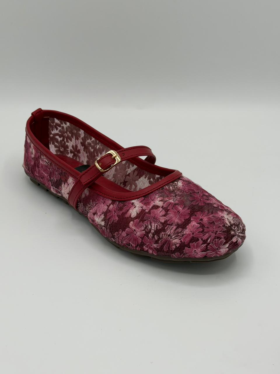 Floral Mesh Mary Janes