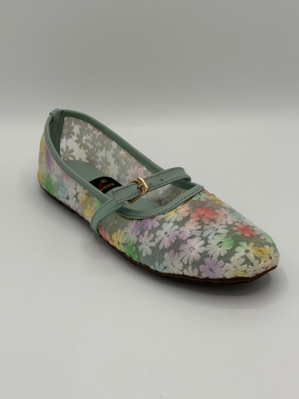 Floral Mesh Mary Janes