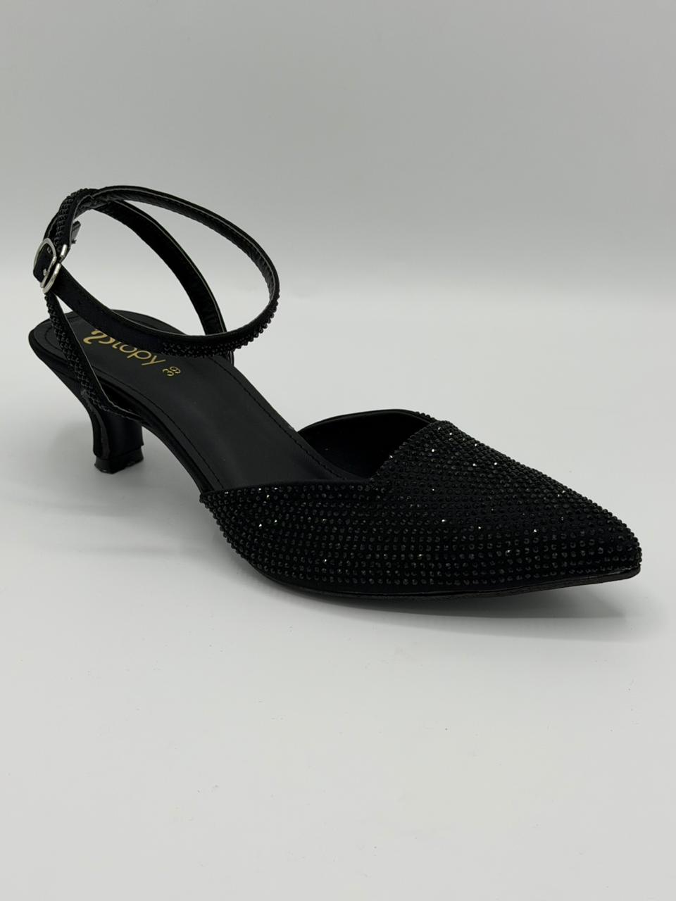 Luxe Rhinestone Pointed Kitten Heels