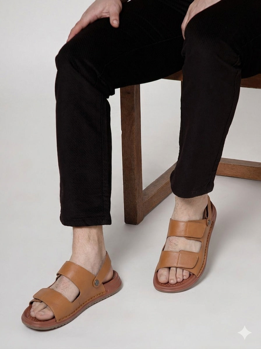 Men's Leather Velcro Sandals