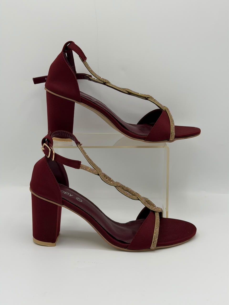 Strappy Rhinestone Heels