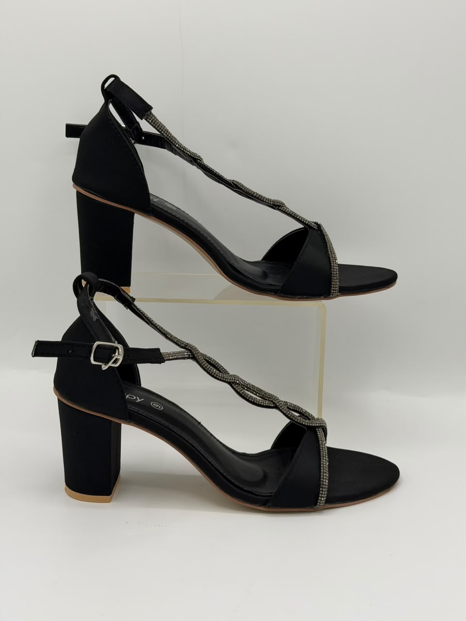 Strappy Rhinestone Heels