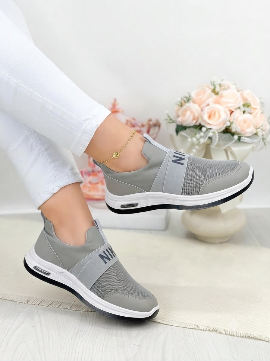 Nike Run Sneakers Gray – women's breathable mesh Nike footwear Pakistan Inayat Shoes