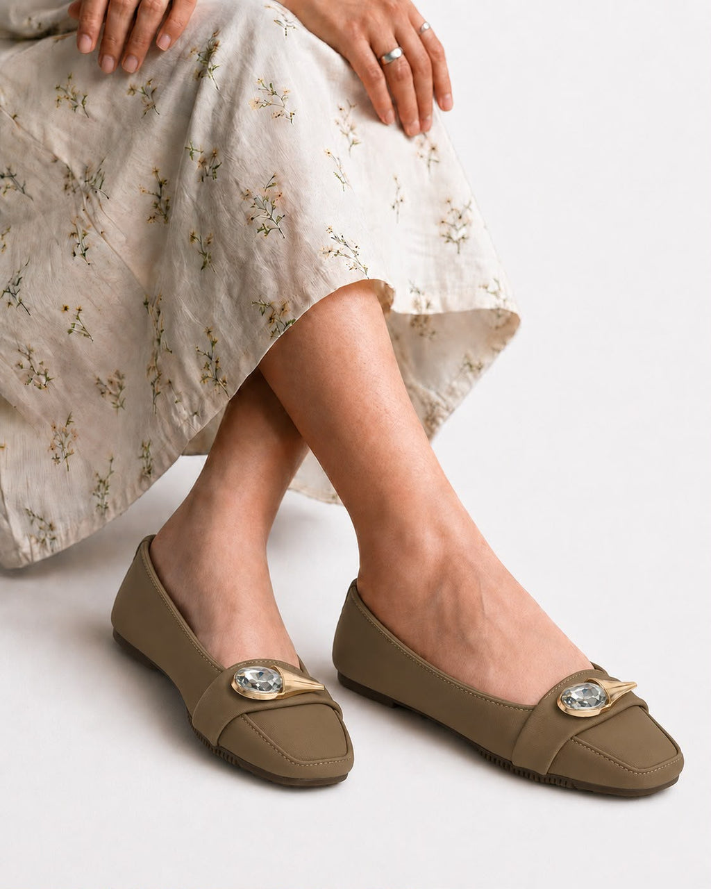 Gem Buckle Flats Inayat Shoes