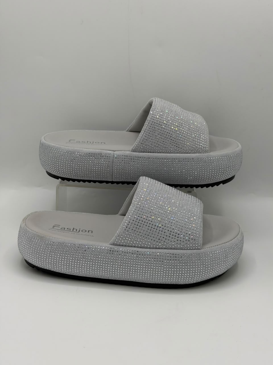 Rhinestone Platform Sliders Inayat Shoes