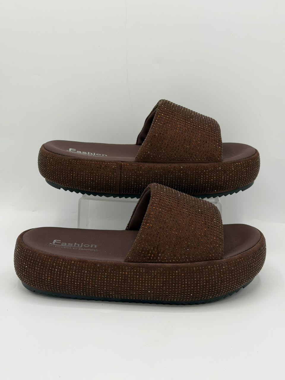 Rhinestone Platform Sliders Inayat Shoes