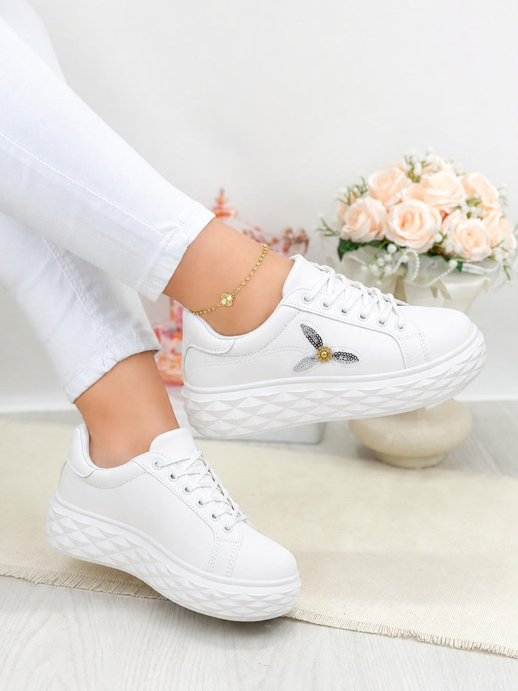 Women Embroidered Sneakers Inayat Shoes