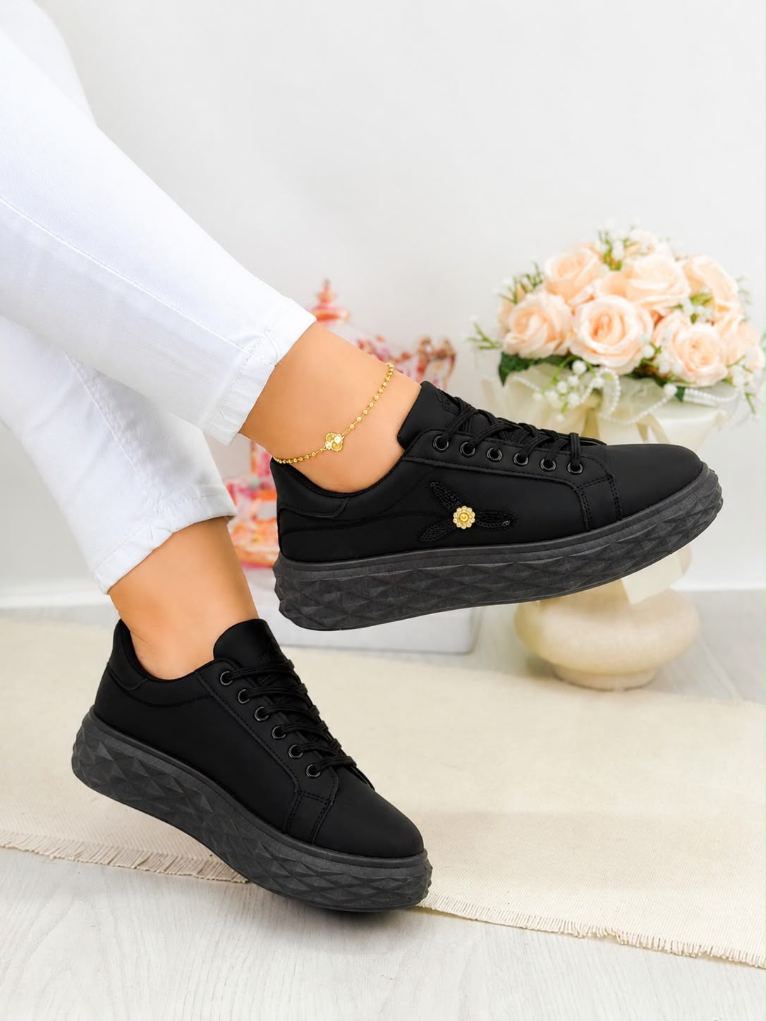 Women Embroidered Sneakers Inayat Shoes