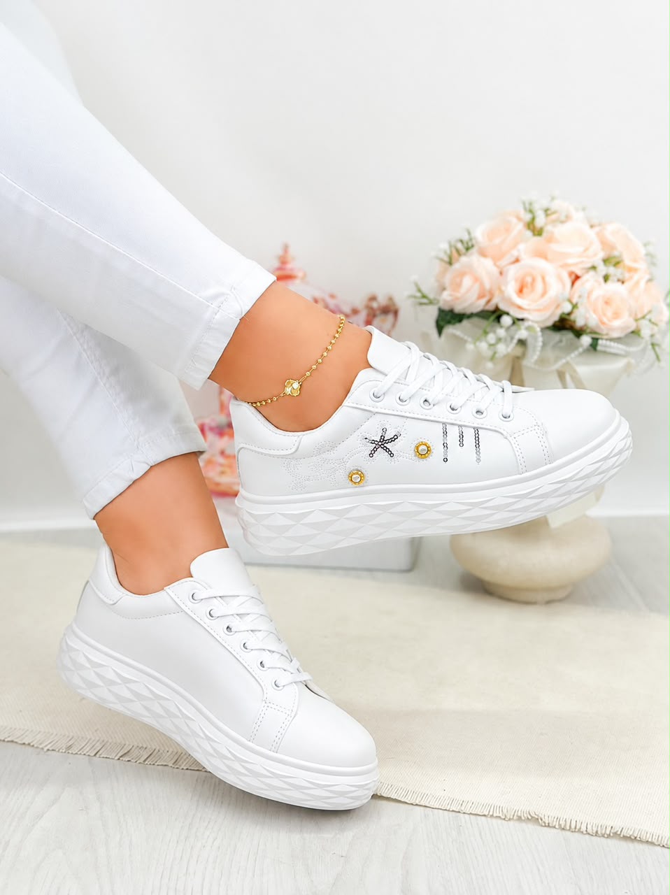 Women Pearl Sneakers Inayat Shoes