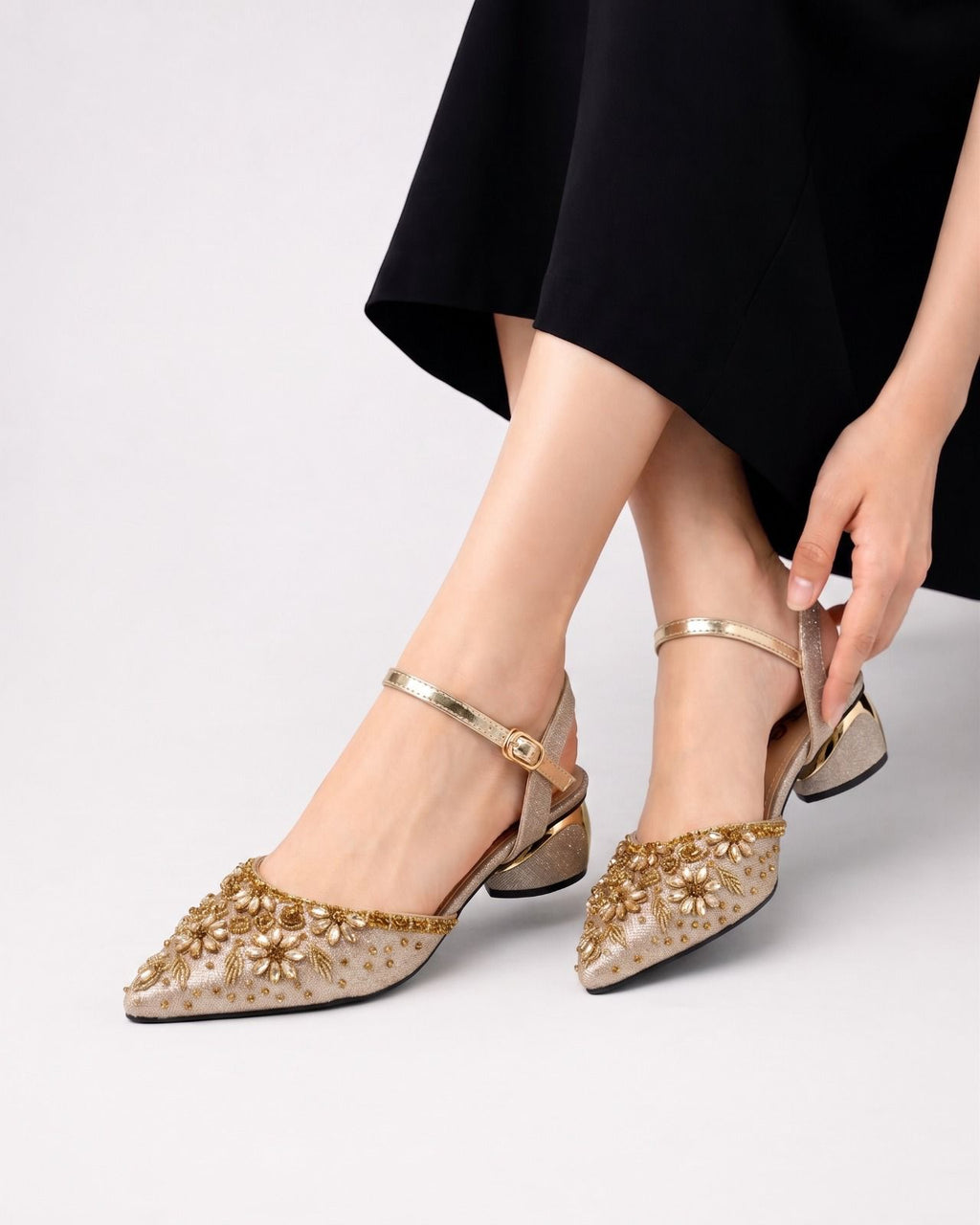 Velvet Sunflower Slingbacks Inayat Shoes