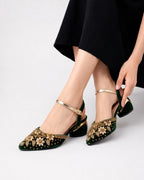 Velvet Sunflower Slingbacks Inayat Shoes