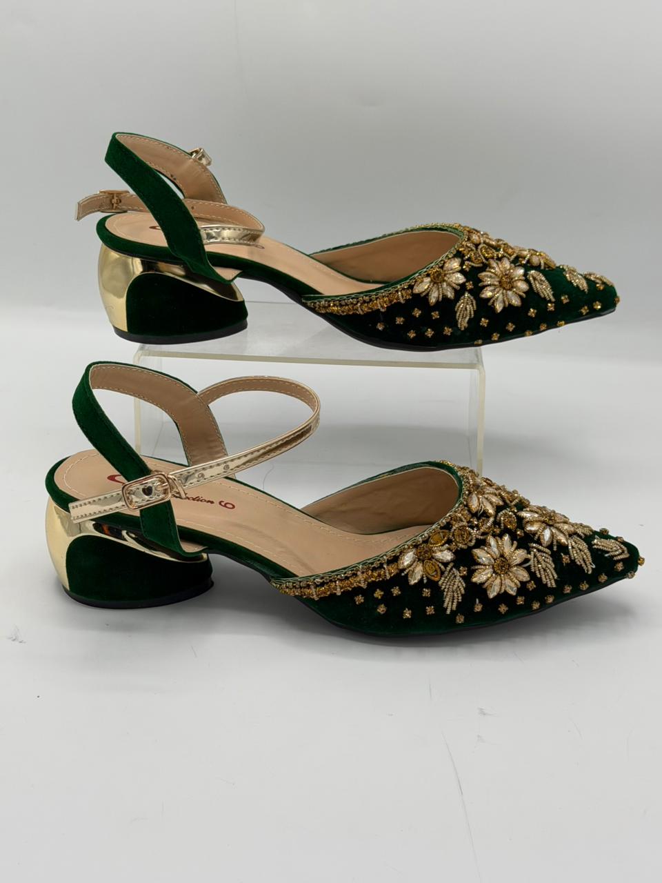 Velvet Sunflower Slingbacks Inayat Shoes