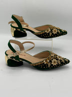 Velvet Sunflower Slingbacks Inayat Shoes
