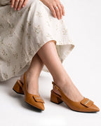 Chain Slingback Heels Inayat Shoes