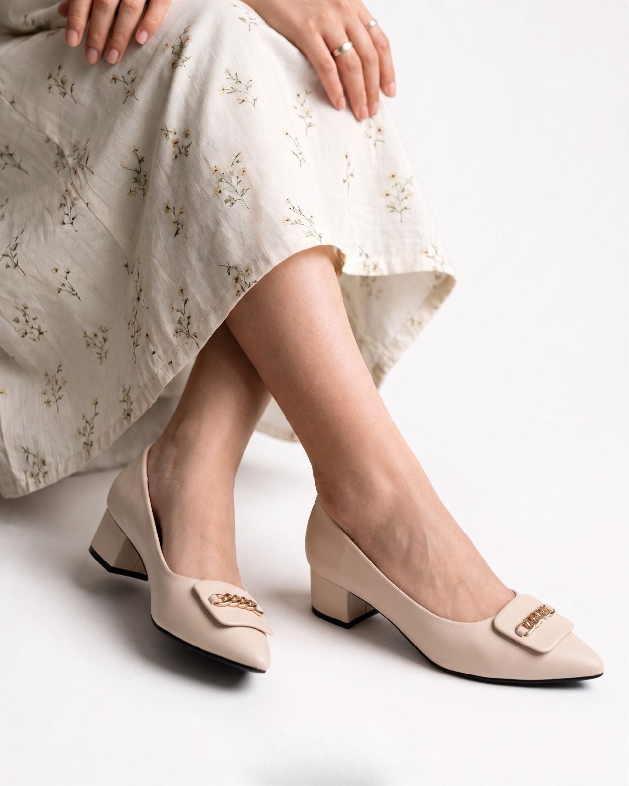 Gold Chain Court Shoes Inayat Shoes
