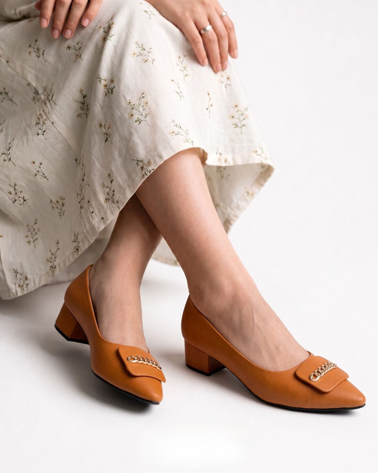 Gold Chain Court Shoes Inayat Shoes