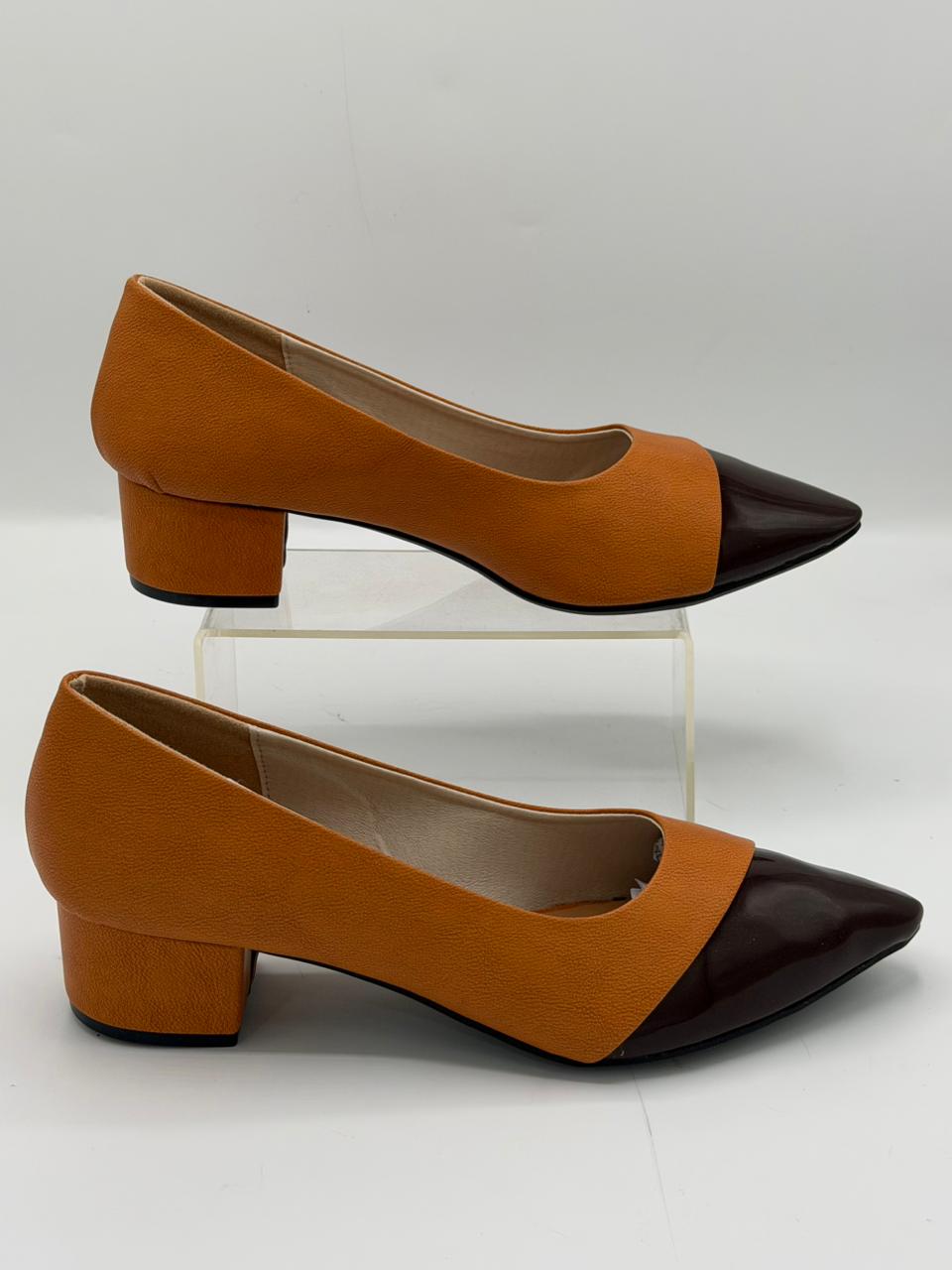 Two-Tone Cap-Toe Pumps Inayat Shoes