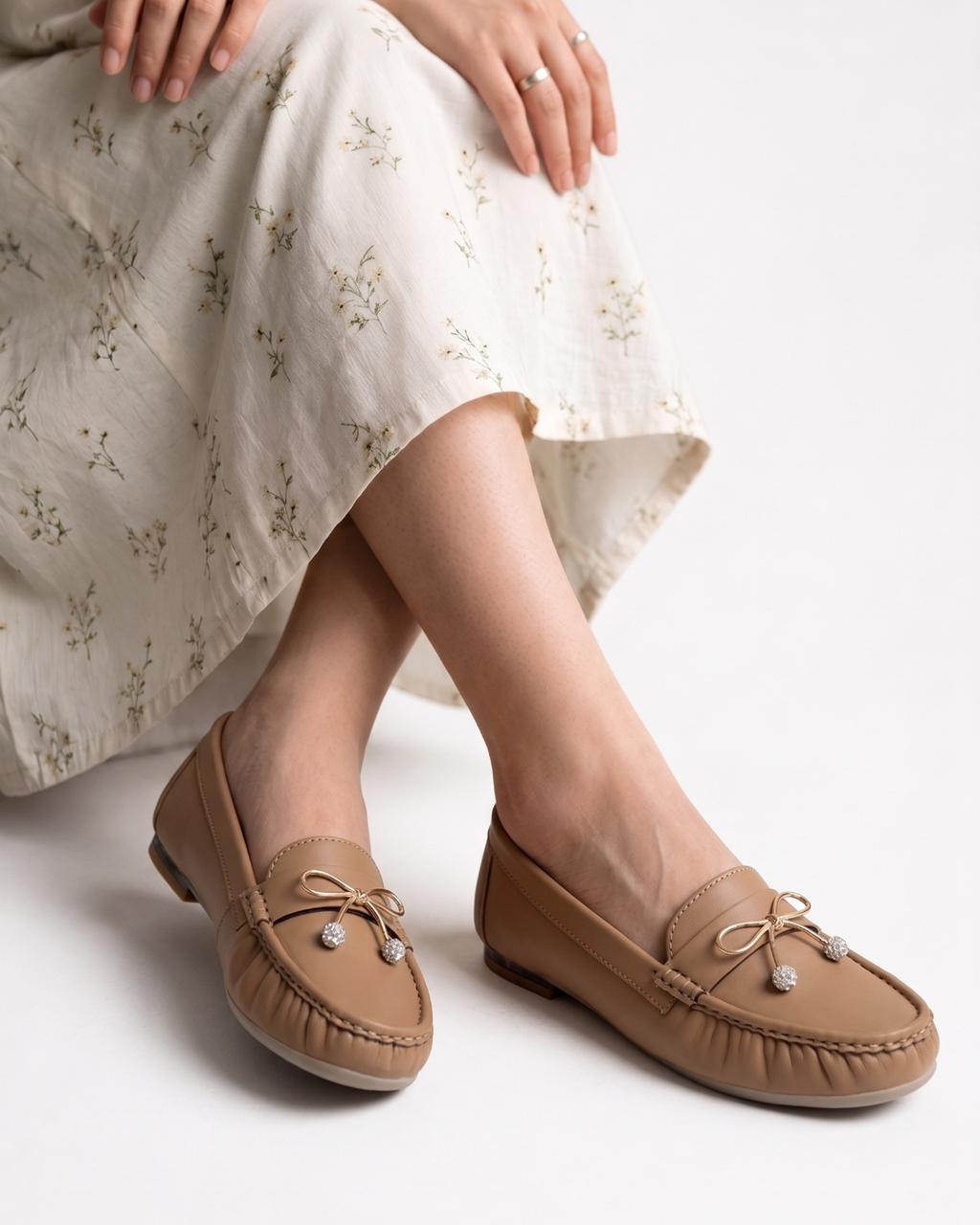 Jewel Bow Loafers Inayat Shoes