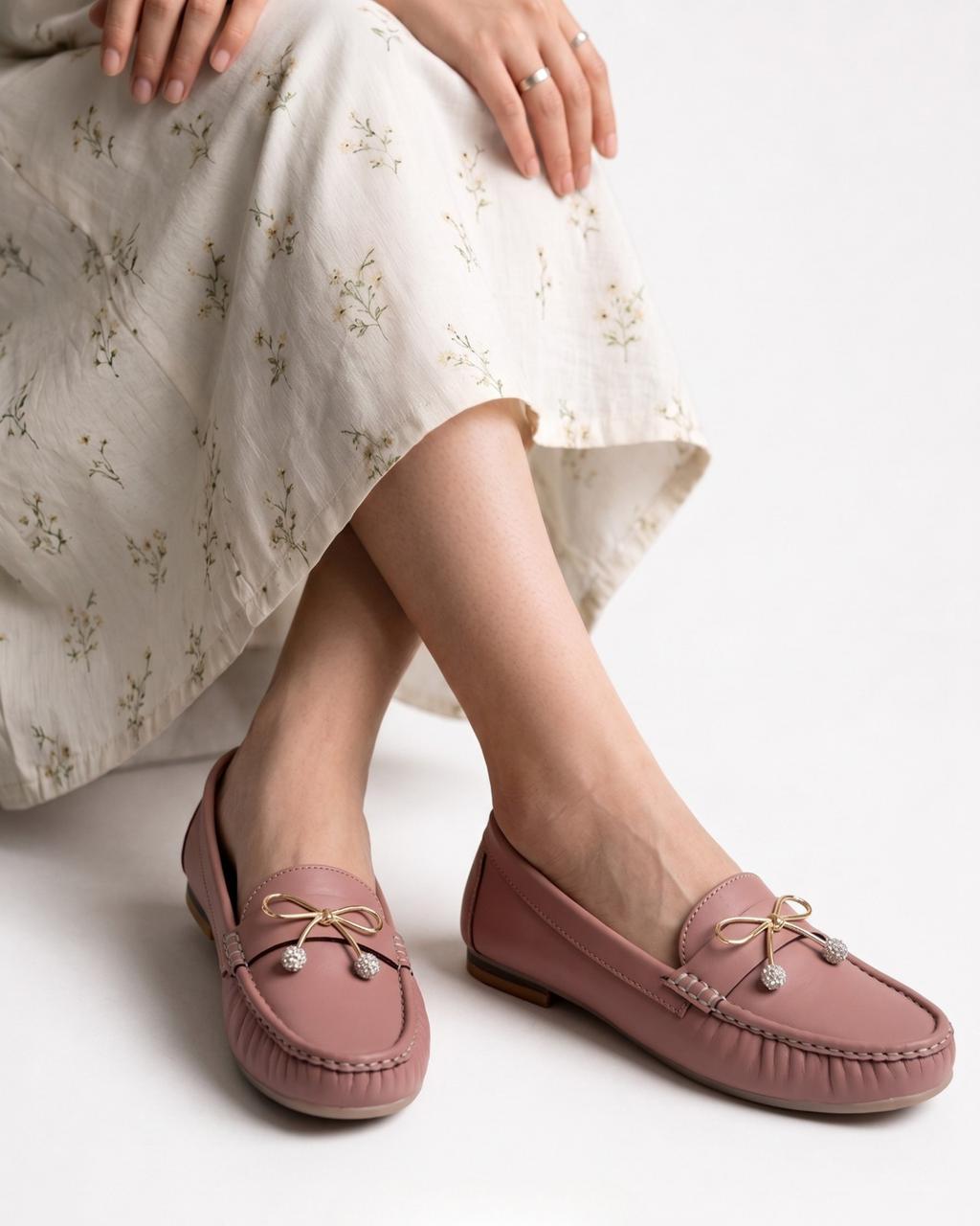Jewel Bow Loafers Inayat Shoes