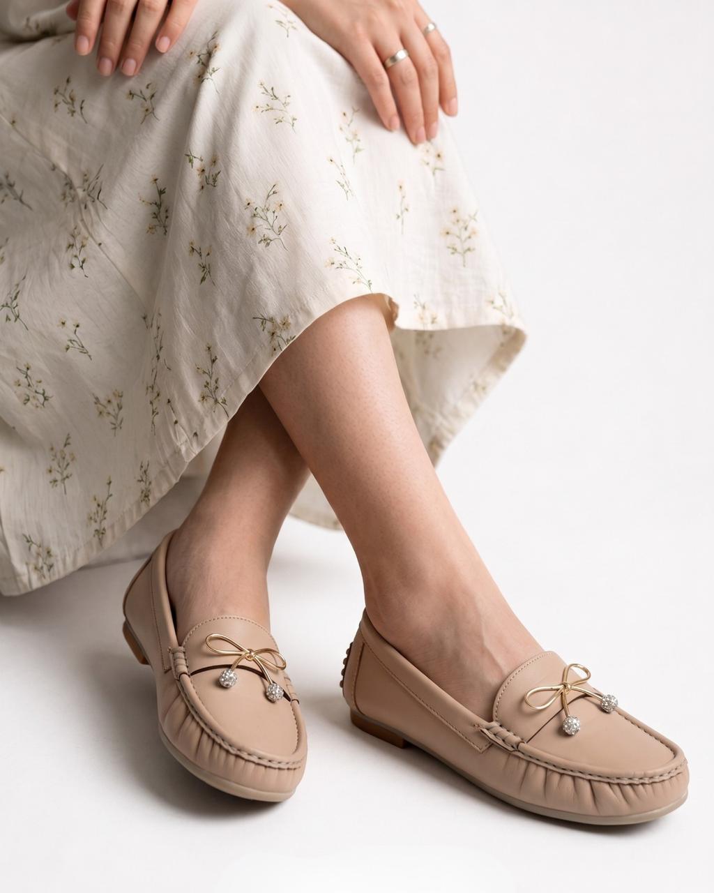Jewel Bow Loafers Inayat Shoes
