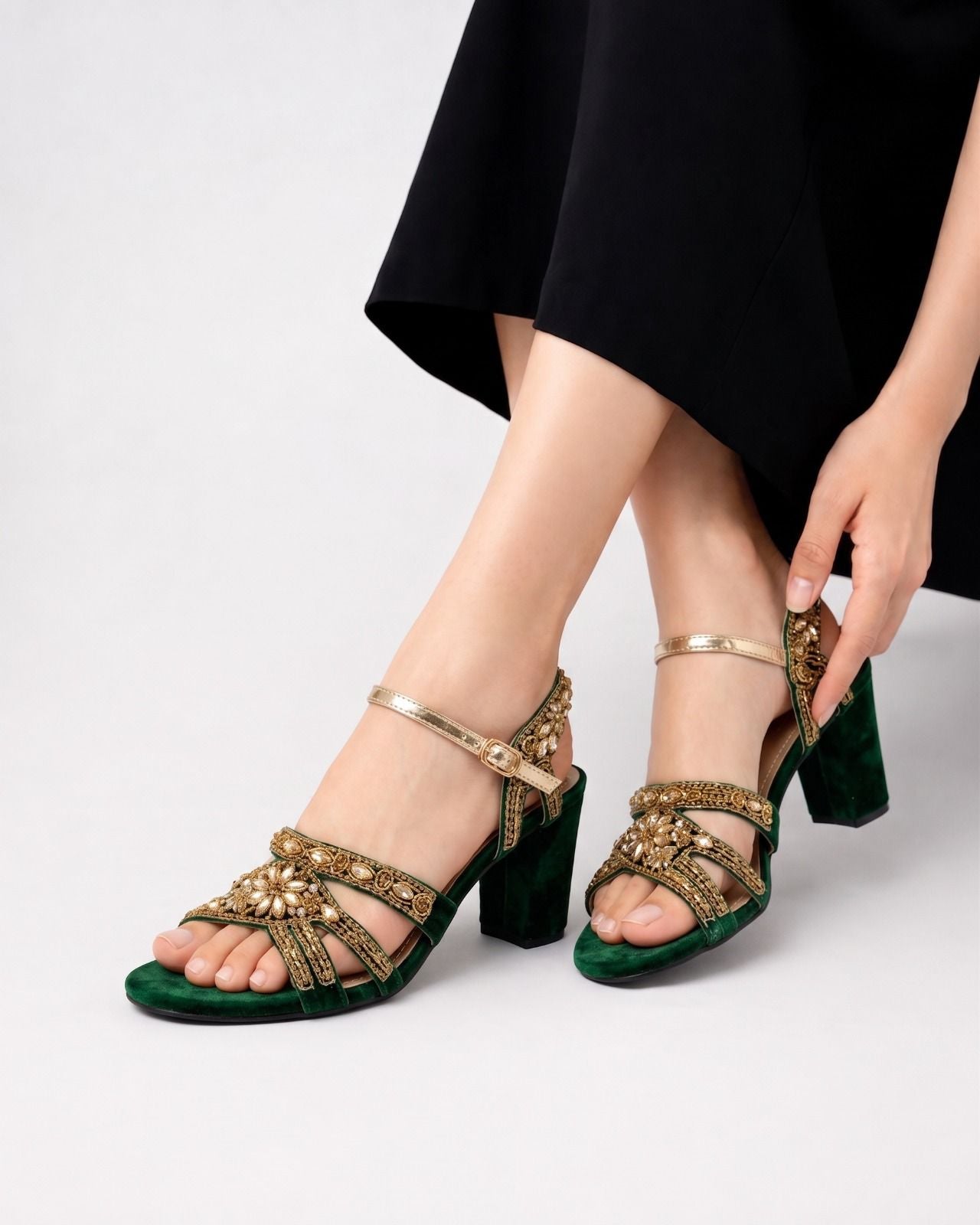 Floral Strappy Heels Inayat Shoes