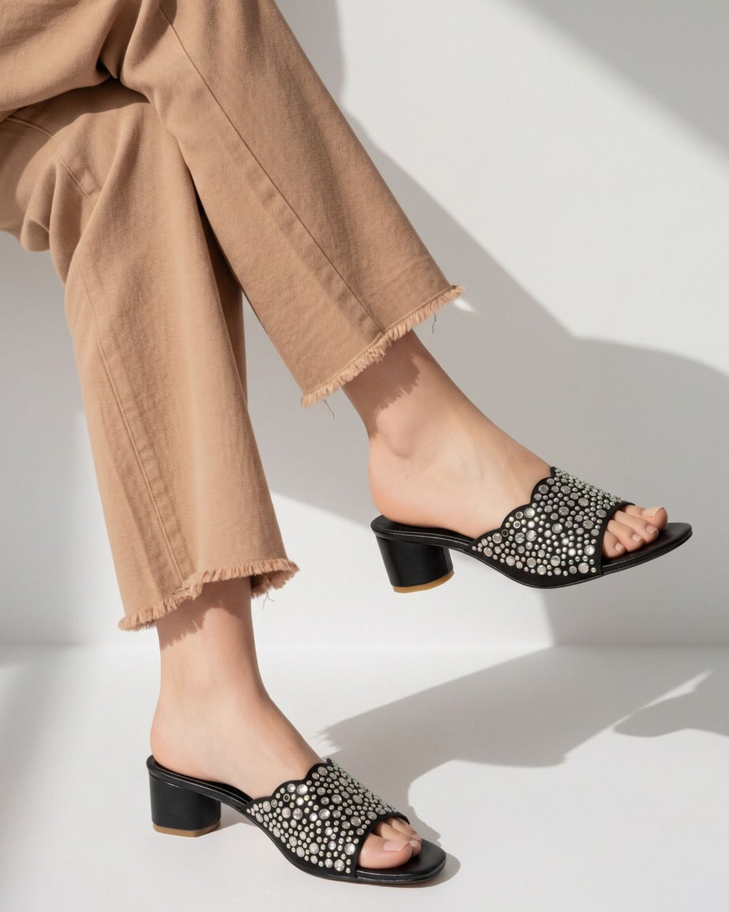 Stardust Studded Mules Inayat Shoes