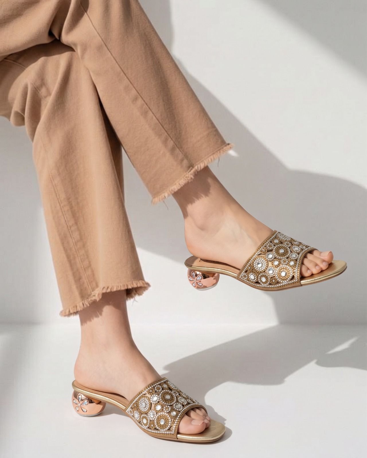 Floral Sphere Mules Inayat Shoes