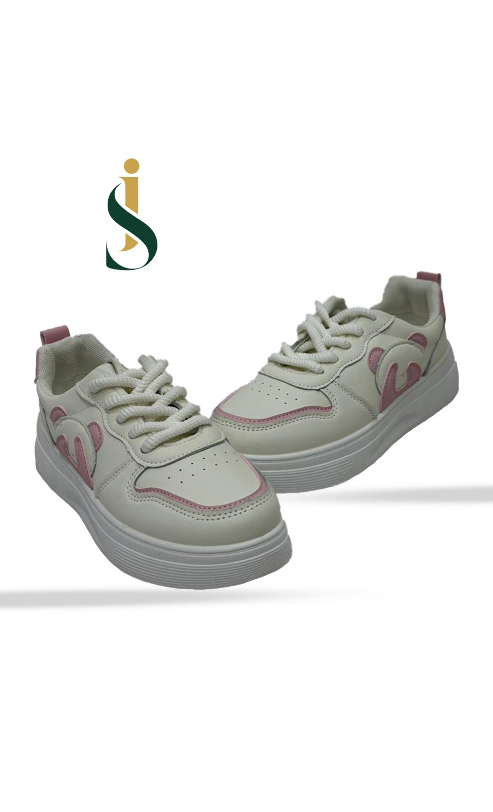 Inayat-Shoes-Girls-Imported-White-Pink-Bear-Motif-Sneakers